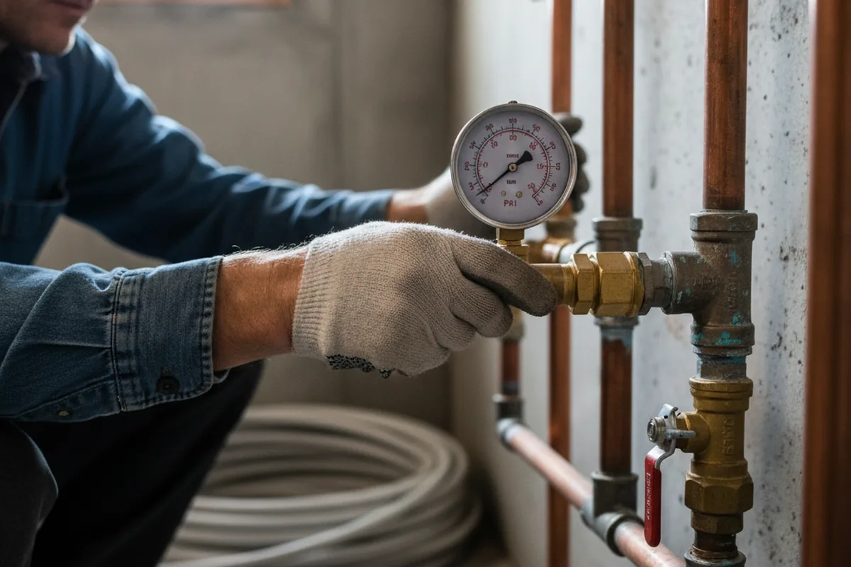 Pressure testing a repaired line during Water Line Repair in Winter Garden